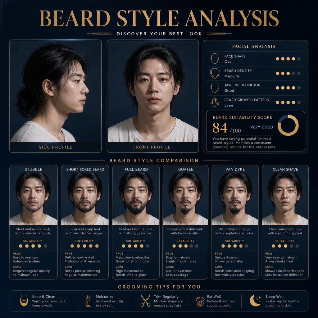 Cartel de análisis de barba